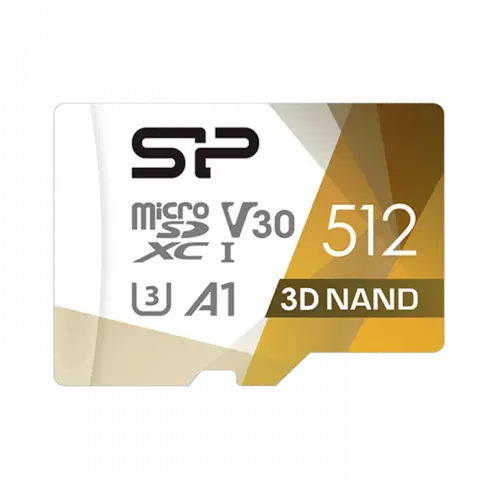 مموری کارت 512 گیگابایت Silicon Power مدل کلاس 10 استاندارد UHS-I U3 همراه با آداپتور