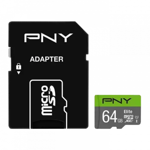 مموری کارت 64 گیگابایت PNY مدل Elite کلاس 10 استاندارد UHS-I U1 همراه با آداپتور
