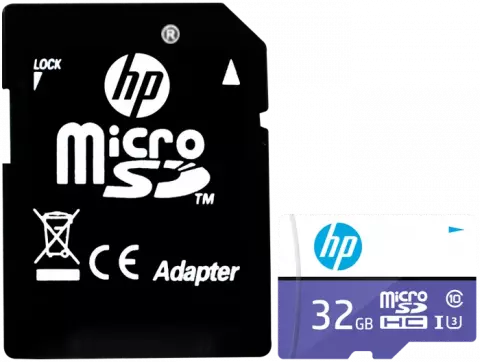 مموری کارت 32 گیگابایت HP مدل mx230 کلاس 10 استاندارد UHS-I U3 همراه با آداپتور
