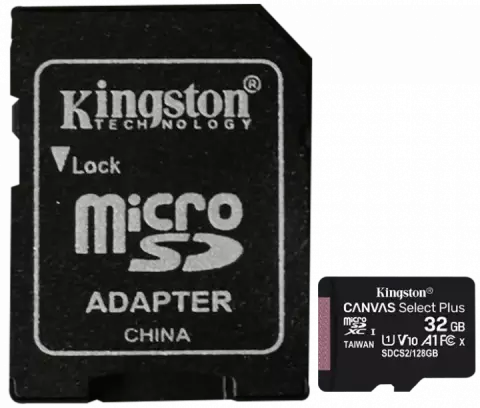 مموری کارت 32 گیگابایت Kingston مدل Canvas Select Plus همراه با آداپتور