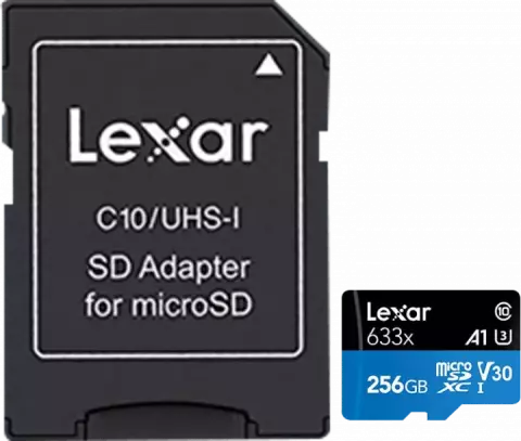 مموری کارت 256 گیگابایت Lexar مدل High Performance 633X همراه با آداپتور