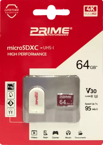 مموری کارت 64 گیگا بایت PRIME به همراه ریدر