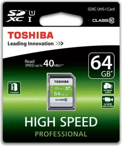 مموری کارت 64گیگابایت Toshiba مدل HS Professional SDXC UHS-1