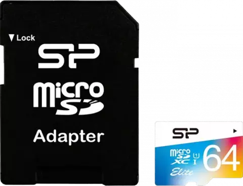 مموری کارت 64 گیگابایت Silicon Power مدل Elite کلاس 10 استاندارد UHS-I U1 همراه با آداپتور