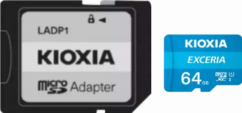 مموری کارت 64 گیگابایت KIOXIA مدل EXCERIA کلاس 10 استاندارد UHS-I U1 همراه با آداپتور