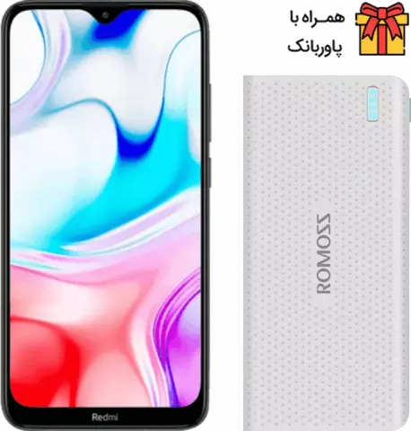 گوشی موبایل 64 گیگابایت XIAOMI مدل REDMI 8 به همراه پاوربانک 15000 میلی آمپر ROMOSS