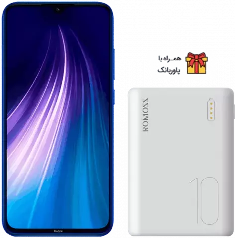 گوشی موبایل 128 گیگابایت Xiaomi REDMI مدل NOTE 8 به همراه پاوربانک 10000 میلی آمپر ROMOSS
